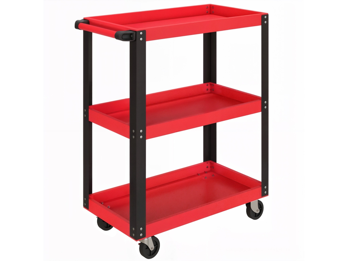 Carro De Ferramentas 3 Andares 120kg Com Rodas