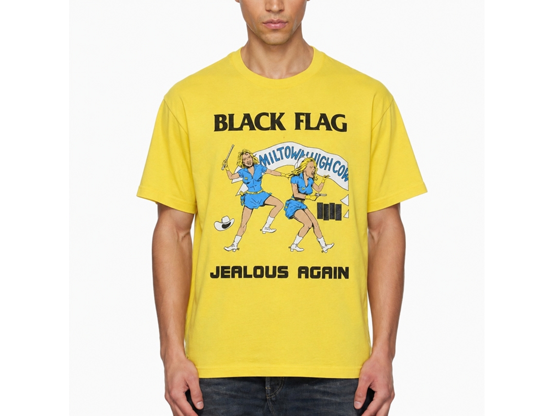 Black Flag Jealous Again T-shirt Yellow Unisex Adults Size:m
