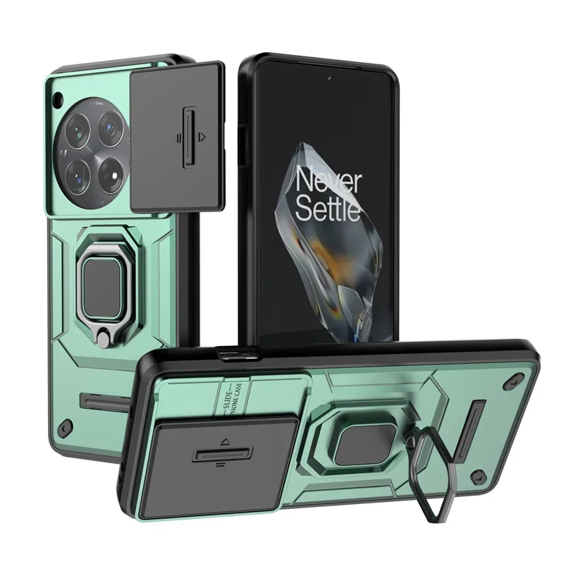 (verde, Oneplus Ace 2) Capa De Celular Elegante Com Suporte Magnético Em Formato De Anel E Tampa Deslizante Para A Câmera.