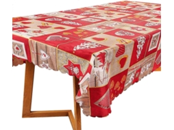 Omni mantel de Natal de Poliéster Vermelho Reutilizável Decoração para Festas e Dias Festivos 150 X 180 Cm