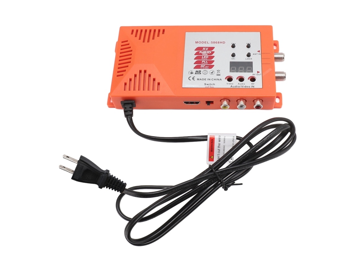 Aetheria modulador Av para Rf Hd 1080p com Interface Multimídia, Compatível com Pal/ntsc e Entrada de Antena
