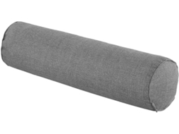 Almofada Cilíndrica Para Apoio Dos Pés Holibanna, 15x60 Cm, Em Algodão E Linho Cinza Fumê, Ideal Para Massagem Na Cama E
