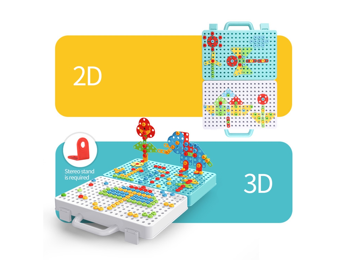 Bloques De Construção Com Furadeira Elétrica 188pcs Brinquedo Educativo Stem Para Crianças