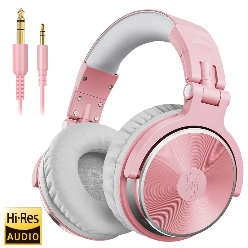 Fones De Ouvido Hifi Profissionais Para Dj De Estúdio (rosa Acinzentado) Com Microfone.