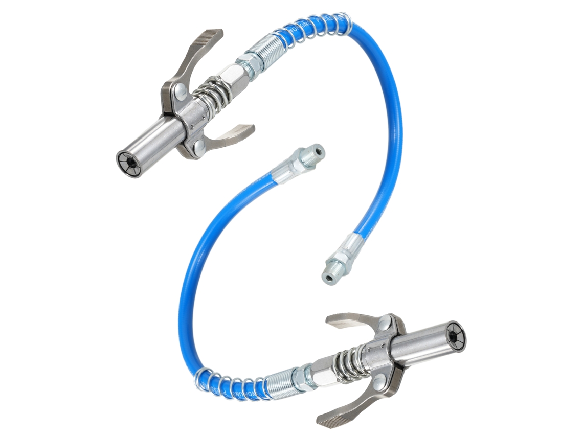 2 Peças De Conector De Graxa Com Alça Dupla 10000 Psi E 2 Mangueiras Flexíveis De 30,48 Cm Para Pistolas De Graxa 1/8'' Npt
