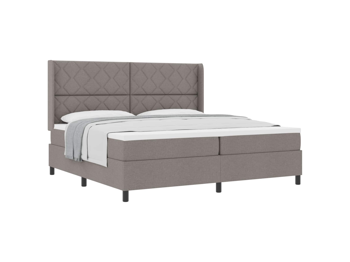 Cama Box com Colchão Cinzento Acastanhado Tecido MAISON EXCLUSIVE (200x200 cm)