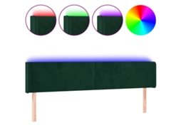 Cabeceira de Cama com Luzes Led Veludo Verde Escuro MAISON EXCLUSIVE (163x16x78 cm)