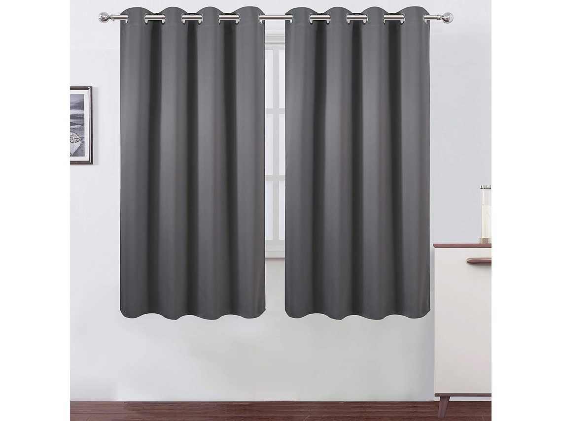 Cortina Blackout Térmica, Para Quarto E Sala, Privacidade, Proteção Uv, Lavável, Conjunto 2 Peças, 132 X 160 Cm, Cinza