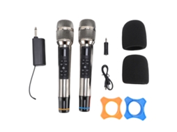 Microfone sem fio EOOCOO profissional, todo de metal, com reverb embutido, para um ou dois | EOOCOO
