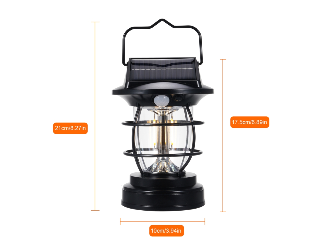 2026 luz Solar Sensorizada Impermeável para Lar Patios Balcões Jardins Camping Recarregável com Usb