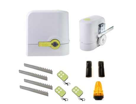 MOTIC Compact 800 Motor para Porta de Correr Kit Completo para Porta de Garagem 800 kg 3 Telecomandos Fotocélula Luminosa e 4 Metros de Cremalheira