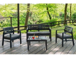 Conjunto de Jardim IPAE-PROGARDEN Java (Outlet Caixa Aberta - 2 Cadeirões + 1 Sofá Duplo + 1 Mesa de Apoio)