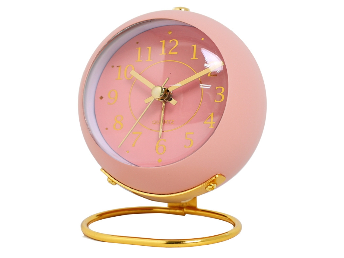 Relógio De Mesa Nórdico Criativo, Despertador Infantil Digital Silencioso Com Acabamento Rosa Fosco. Sfushos