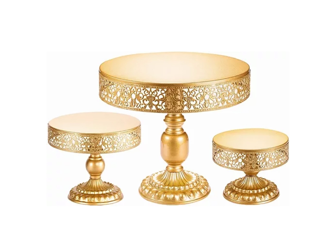 Suporte de Bolo de Ouro LAXISCREED para Festas 3pcs