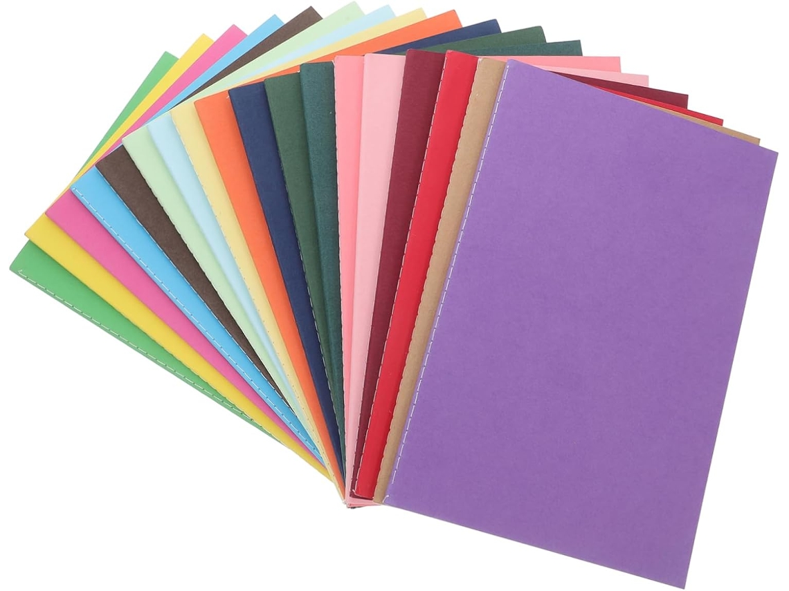 De 18 Cadernos Coloridos Em Papel Kraft Com Páginas Pautadas Para Escrita, Diário E Anotações Gokoco