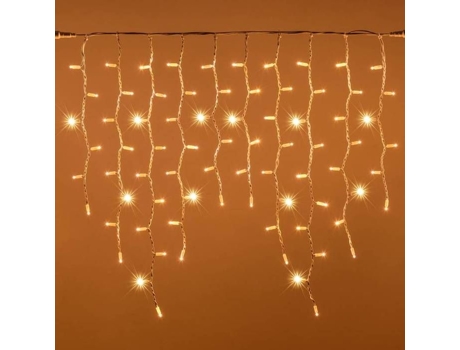 Guirlanda de estalactites 3 m H90 cm 228 LEDs branco quente branco brilhante IP67 cabo conectável profissional 230v externo Lotti