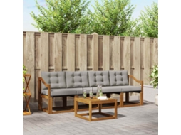 Vidaxl Conjunto De Sofás Para Exterior 5 Unid. Cinza Natural E Claro