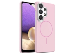 Capa Para Samsung Galaxy A33 5g Fina Circular Magsafe À Prova De Choque Dourada Em Policarbonato Rosa