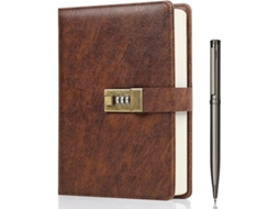 Diário Com Cadeado, Caderno A5 Em Couro Pu Com 240 Páginas, Vintage Proteção Por Senha
