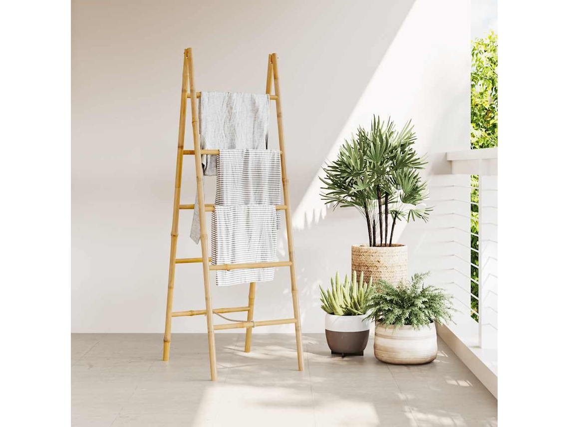 Vidaxl Escada Toalheiro Dupla Com 5 Degraus, Bambu, 50x160 Cm