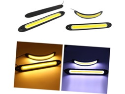 Conjunto De 2 Luzes Diurnas Led Cob, À Prova D Água E De Alta Eficiência Para Iluminação Externa Veículos