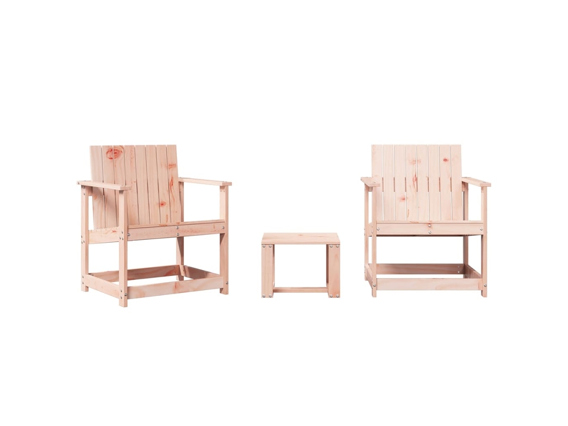 Maison Exclusive - 3 Pcs Conjunto Lounge De Jardim Madeira De Douglas Maciça