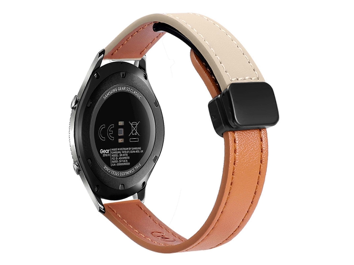 Pulseira De Relógio Em Couro De Microfibra Com Fecho Magnético Fino De 22 Mm