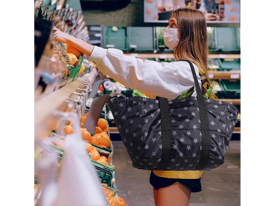 Sacolas de Compras Reutilizáveis ​​e Dobráveis ​​ Bolsa Grande e Utilitária, Ideal para Camping. GOKOCO