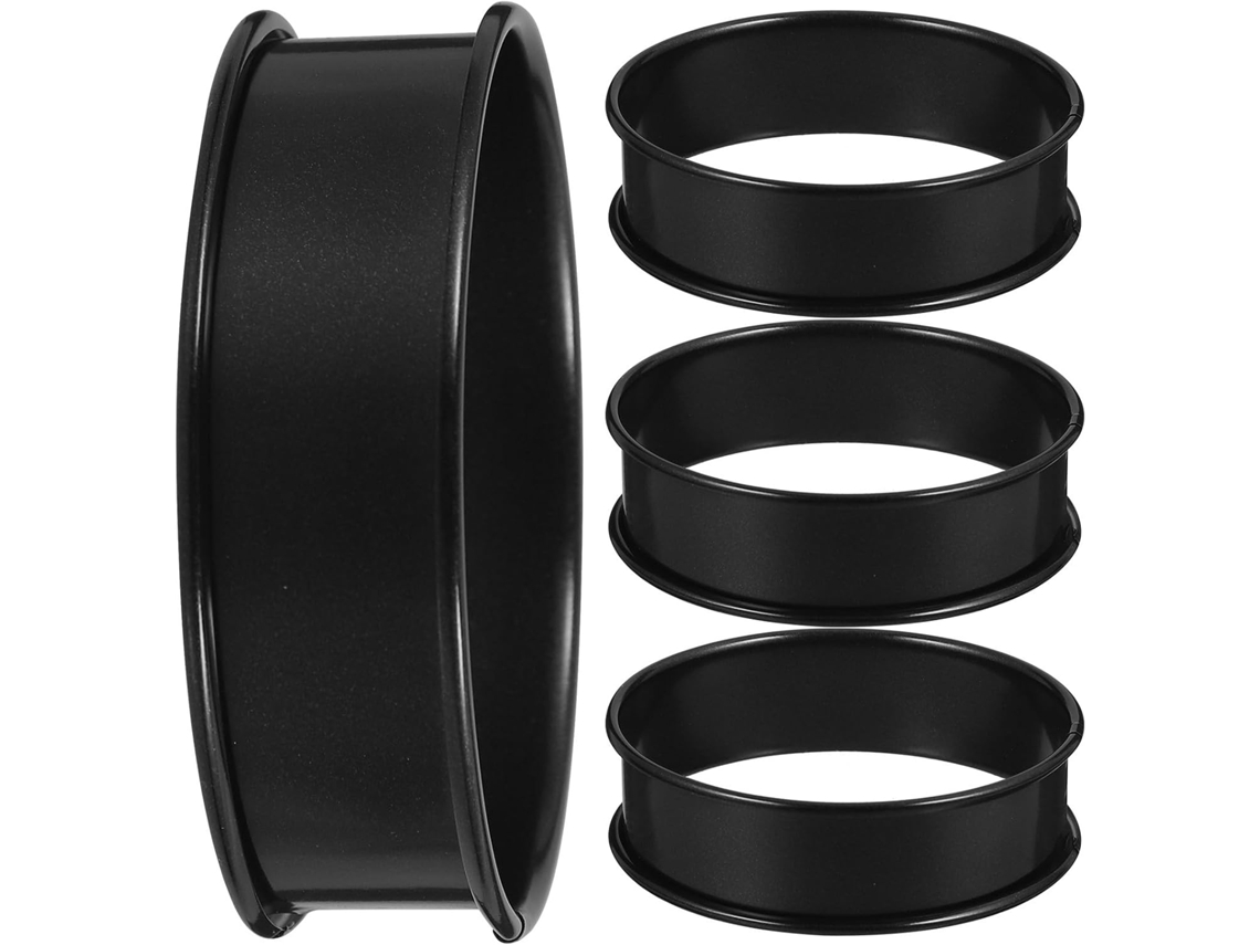 Conjunto De 4 Aros Aço Inoxidável 7, 6cm 3 Polegadas Para Moldar Muffins E Biscoitos Na Cozinha