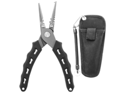 Alicate de Pesca AQUAFORGE, aço inox, multifuncional, portátil, estojo tecido oxford, preto
