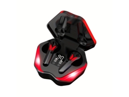 Fone de Ouvido Sem Fio Bluetooth Bluetooth 5.2 com Tela Digital de Baixa Latência, Efeitos de Iluminação JIAPEI (preto)