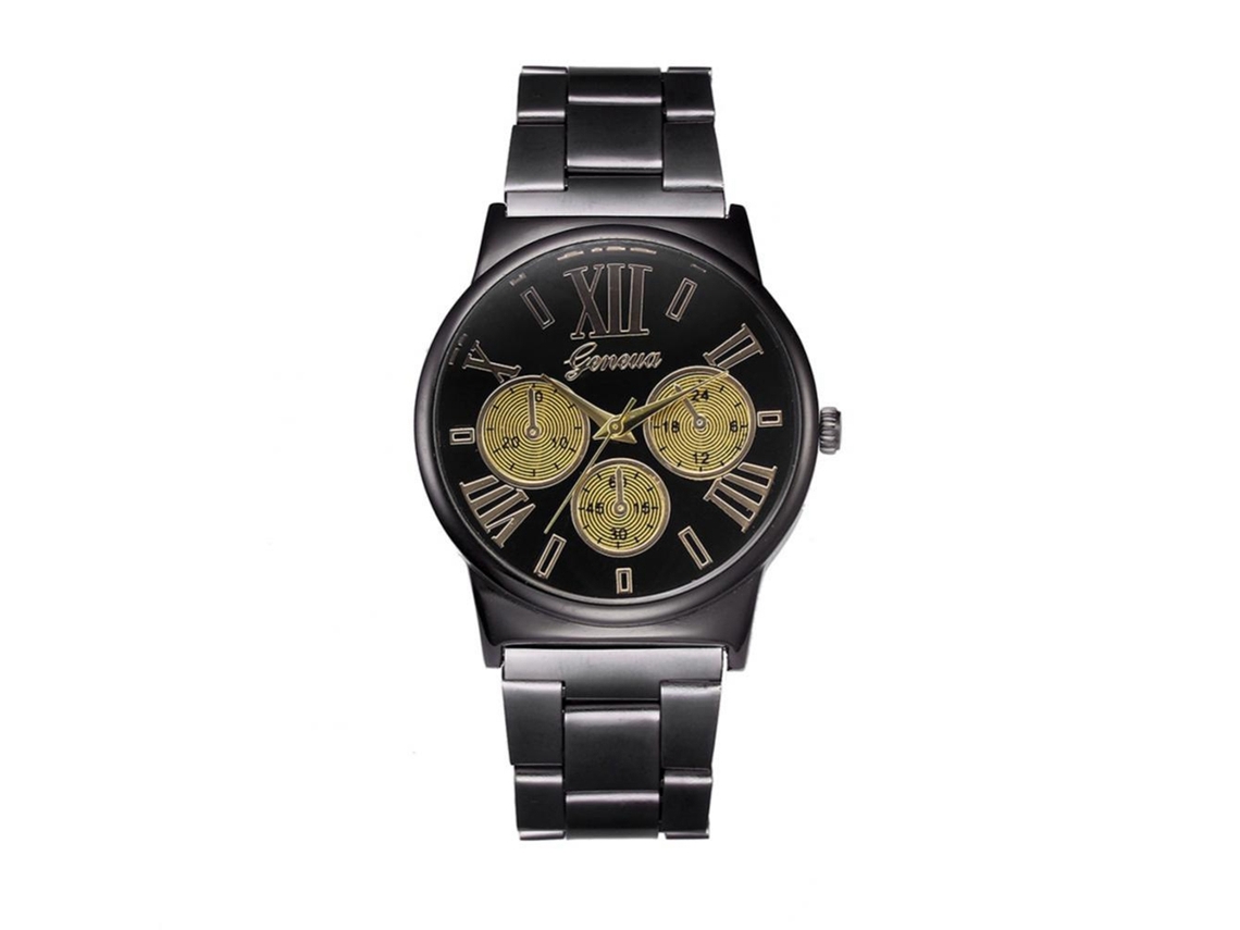 Reloj De Pulsera Clásico Vintage Para Hombres De Negocios Con Display Analógico Y Movimiento De Cuarzo (negro)