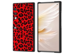 Capa De Celular Em Pu Com Estampa De Leopardo E Borda Preta Para Honor V.