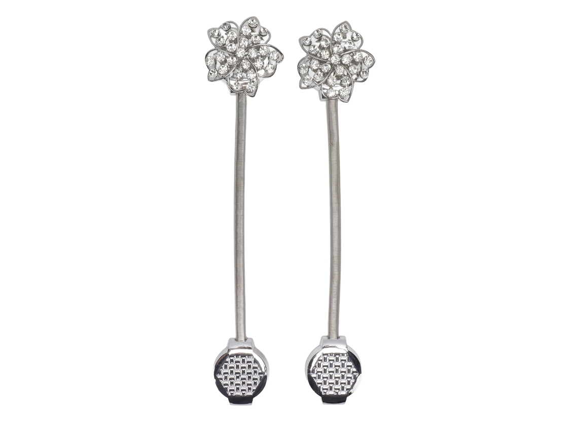 2 Unidades De Prendedores De Cortina Magnéticos Elásticos Com Flor De Cristal Brilhante, Clipes De Cortina Em Aço Inoxidável. Aquaforge