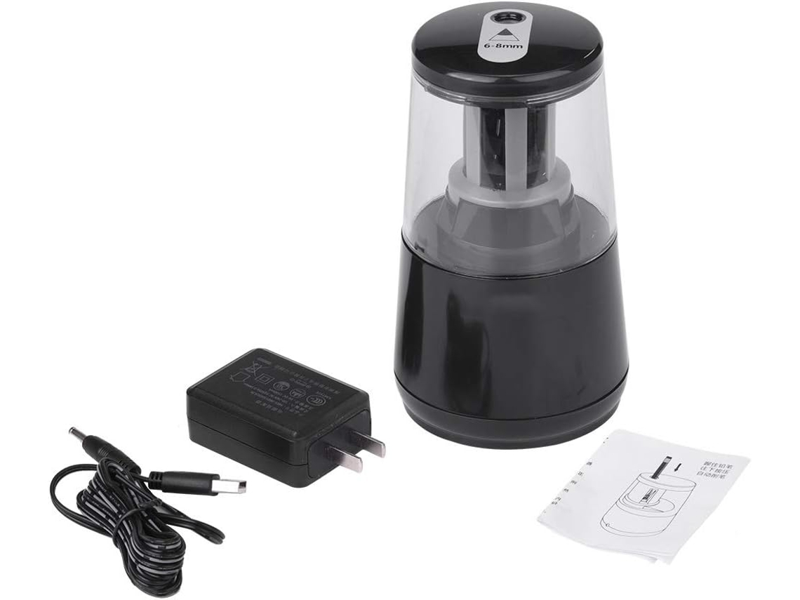 Apontador De Lápis Elétrico Automático, Funciona Com Tomada Ou