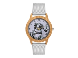 Relógio de pulso casual unissex Zhoulianfa com pulseira de silicone, prateado.