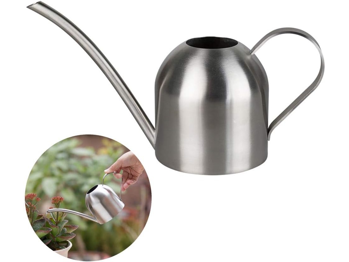 Regador Em Aço Inoxidável, Pequeno, Com Boca Longa, Adequado Para Uso Doméstico, Interior E Exterior, Jardim, Suculentas, 500 Ml Igvtrade (prateado)