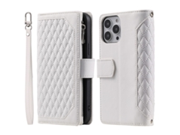 Capa Pega Inch Para Iphone 13 Pro Max Pele Sintética Branco