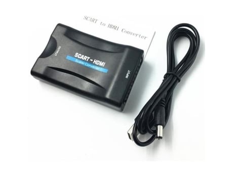 Head TV Video Conectividade Som Scart Adaptador Para Conversor Hdmi Preto Leitoso