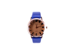 Relógio de Pulseira Feminino com Pulseira de Pu, Dial Redondo, Estilo Fashion, Azul