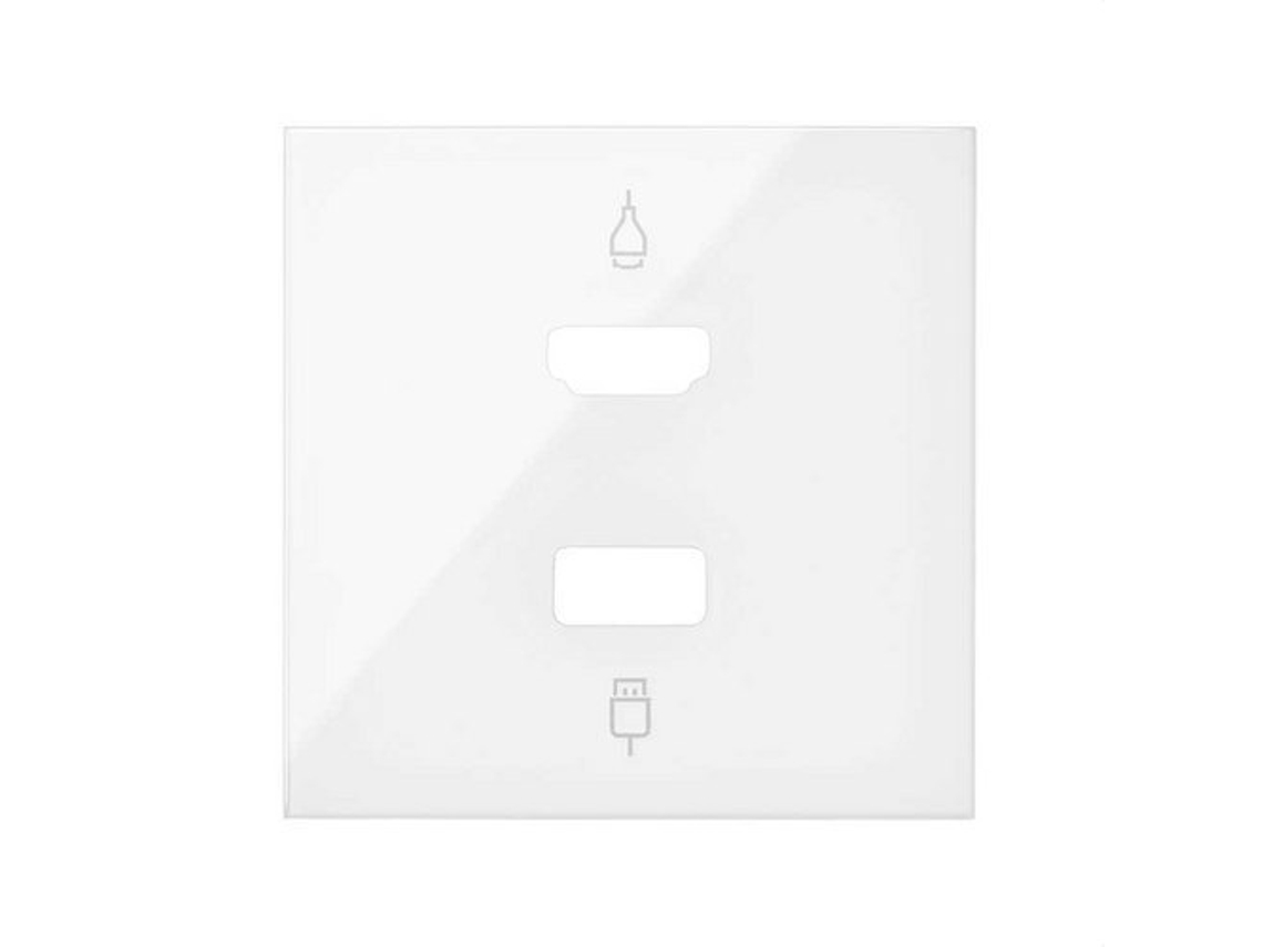 Tampa para Conector Hdmi + Usb Branco Brilhante SIMON 100