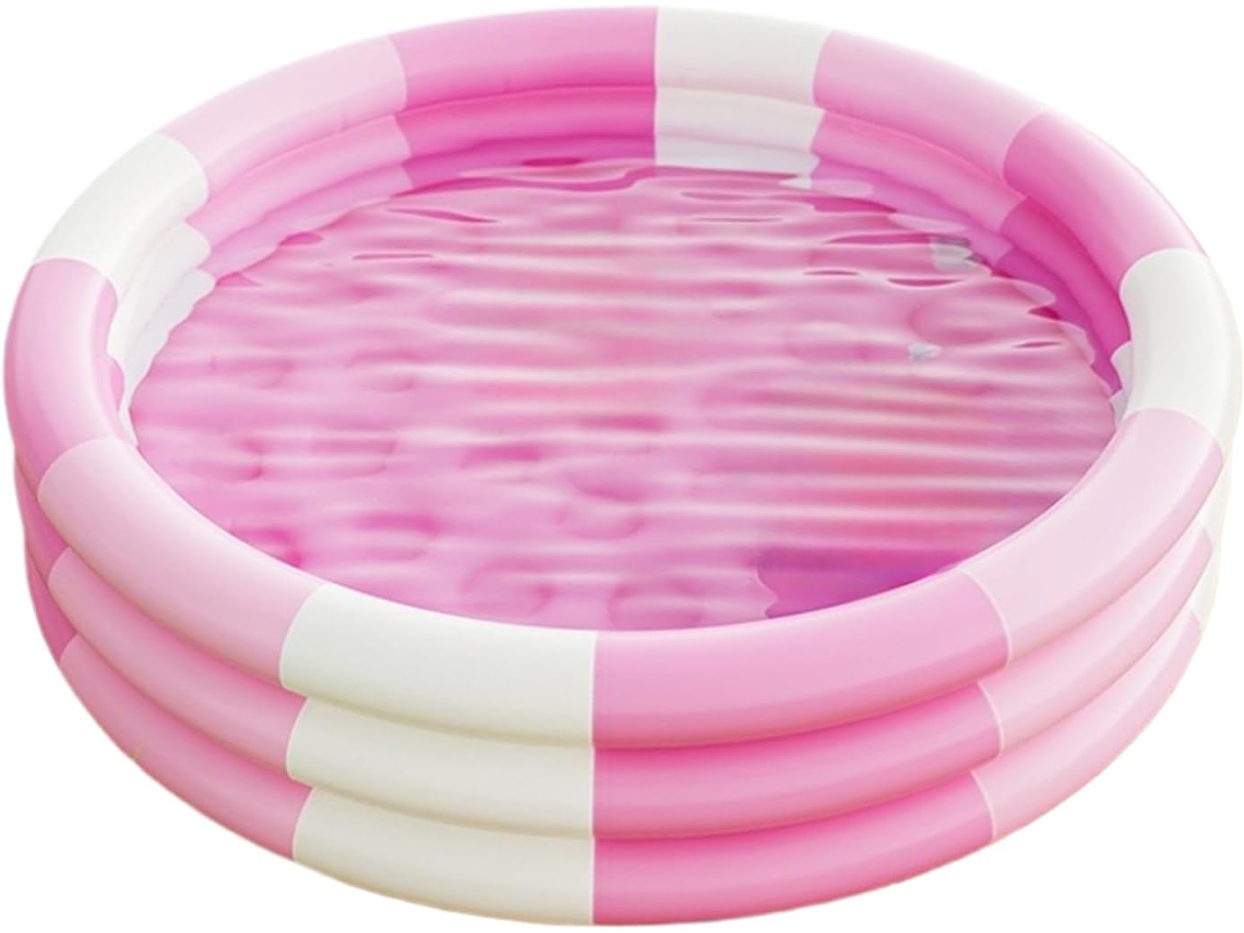 Piscina Inflável CHRUI para Crianças Listras Fundo Bolhas 70cm (rosa)