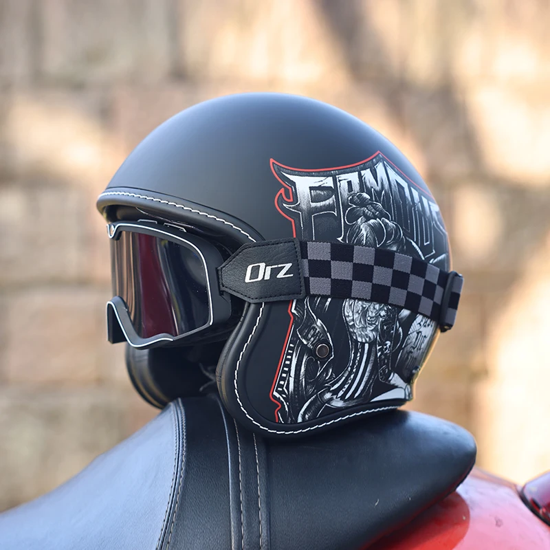 Capacete De Motocicleta (m) 3/4, Certificado Dot, Casco Em Abs