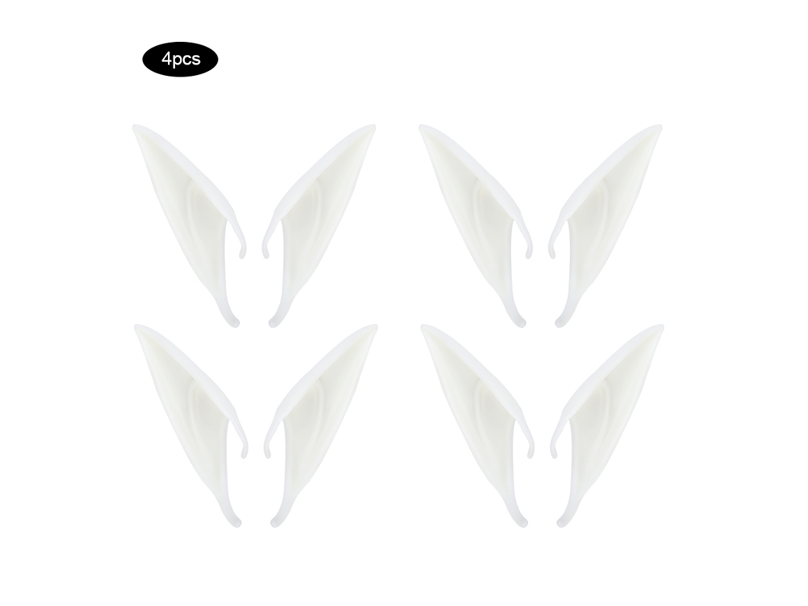 Pares Pontas Orelhas Elfo Macias Látex Cosplay 12cm 4 Unidades