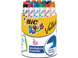 Conjunto de Canetas de Feltro Bic Kids Mini Velleda 24 Peças Ardósia Branca