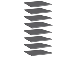 Vidaxl Prateleiras Para Estante 8 Pcs Derivados De Madeira Cinza