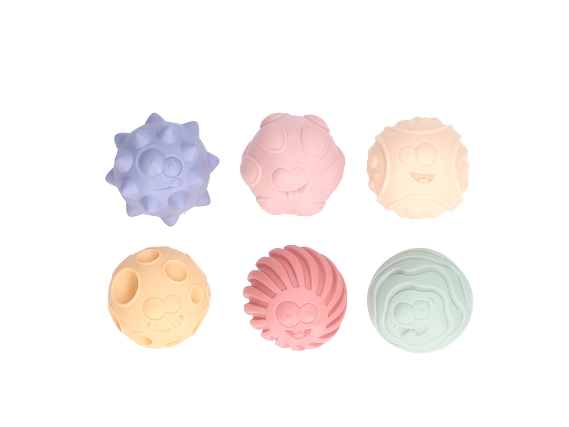 Mali kit de 6 Bolas Texturizadas Pvc para Bebê Acima de 6 Meses Brincadeira Sensorial