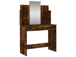 Toucador com Espelho 96x39x142 Cm Cor Carvalho Fumado MAISON EXCLUSIVE
