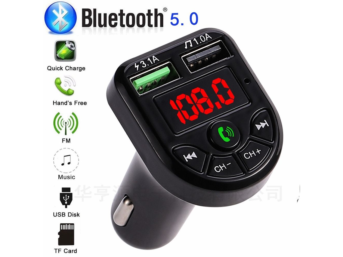 Transmissor Fm Bluetooth Veicular, Usb, Carga Rápida, Mp3