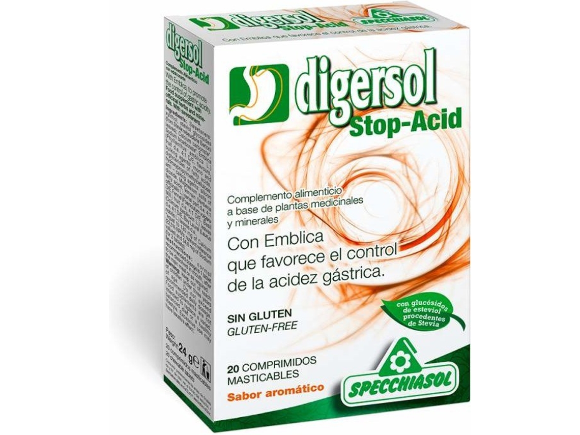 Suplemento Alimentar SPECCHIASOL Digersol Stop Acid (20 Comp - Comprimidos)